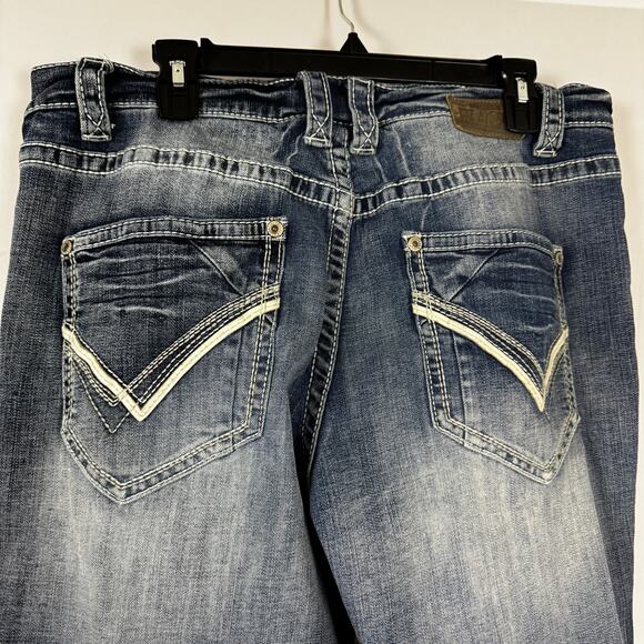 Buckle Black Men’s Straight Leg Jeans Waist 36R Inseam 28 Early Y2K Distressed - Picture 3 of 11